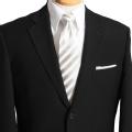 礼装ネクタイ（白・黒・シルバー）シルク100％ 撥水加工 冠婚葬祭 フォーマル