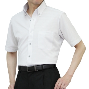 半袖 ニットシャツ 完全ノーアイロン ストレッチ ワイシャツ KAZAC メンズ 夏  形態安定 吸湿速乾 衿消臭 ビジネスシャツ  ボタンダウン メンズ  yシャツ クールビズ  cool biz テレワーク