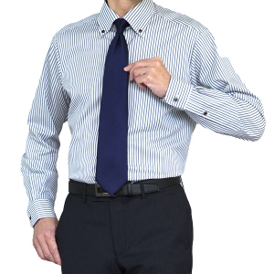 デニムライクシャツ メンズ  形態安定 ボタンダウン ドレスシャツ 長袖 ビジネス カジュアル デニム調 オシャレ 静電防止 ジャケパン 綿30％/ポリエステル70％