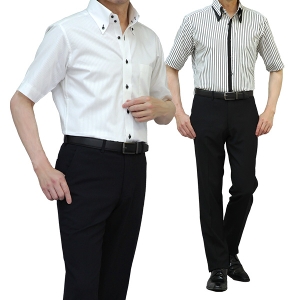 日本製 半袖 シャツ ワイシャツ CRES xe:com メンズ 夏 ビジネスシャツ ボタンダウン ドゥエボットーニ  yシャツ クールビズ  cool biz テレワーク プレゼント 父の日
