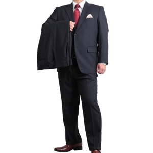 大きいサイズ 2つボタンツーパンツスーツ メンズ 秋冬春 スペアパンツ付 チャコール・ブラック・濃紺 ウエスト100cm〜130cm 2L〜5L キングサイズ ビッグサイズ